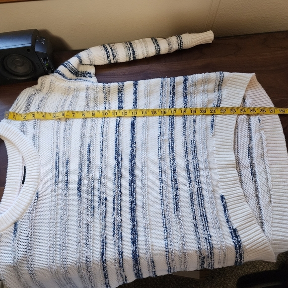 Calvin Klein Oversized Mixed Knit Striped Crewneck Sweater - Picture 8 of 8